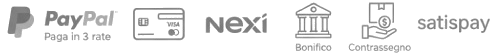 PayPal, carte, Nexi, bonifico, contrassegno, Satispay