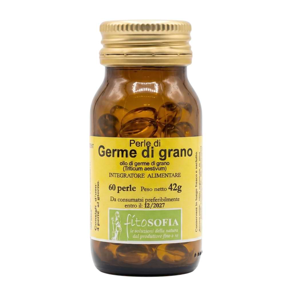 Confezione di Olio di germe di grano Fitosofia, ricco di vitamina E e acidi grassi essenziali, senza OGM, 60 perle
